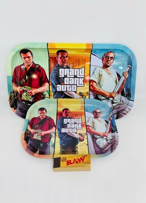 V Syndicate Metal Smokers Rolling Tray GTA COD LV Free No 1 Grinder & Raw Tips