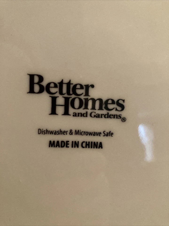 Juego de (4) platos de cena Better Homes And Gardens borde azul blanco naranja Foto 3 de 3