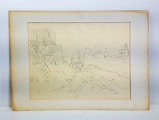 Luke Gwilliam | Hill Road, Mykonos | Original Vintage Sketch | 20