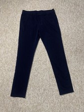 Plaid and Plain Mens Slim Fit Straight Leg Pants Slacks Navy Blue Sz 34W/32L