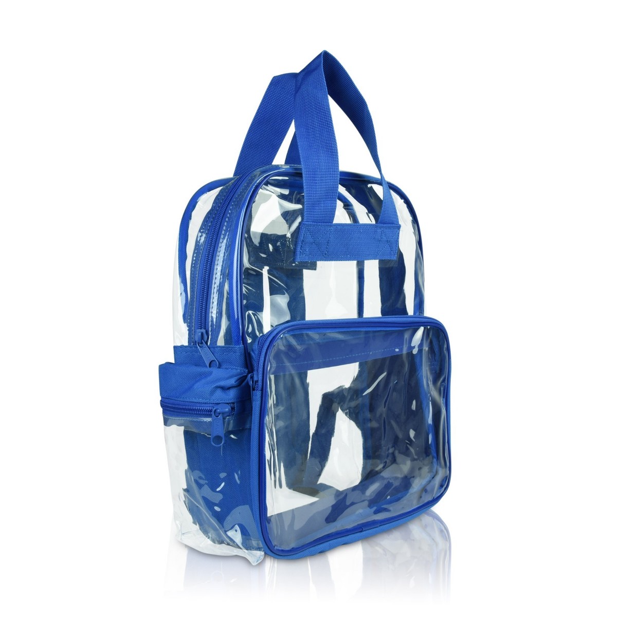 DALIX Clear Royal Blue Backpack - Transparent PVC School Bag, Small To Medium Size 7 thumbnail image