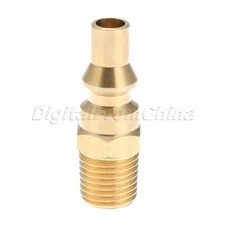 Brass Propane Gas Adapter Connector Quick Connect 1/4" NPT Full Flow Male Plug