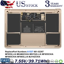 Battery for Apple MacBook 12 Inch Retina A1527 A1534 Early 2015 2016 2017 