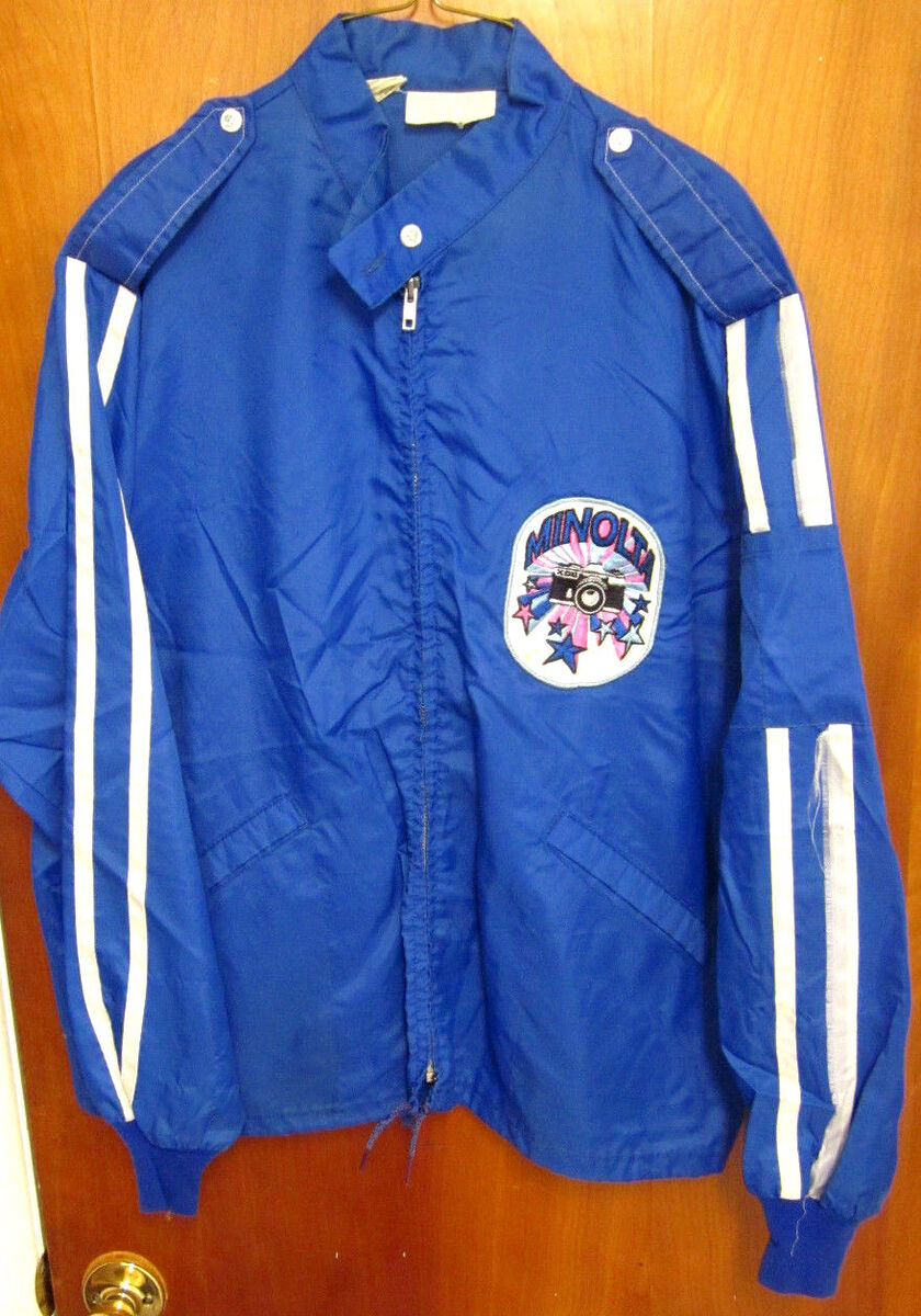 MINOLTA vtg lrg windbreaker 1970s jacket Japanese cameras MINOLTA vtg lrg windbreaker 1970s jacket Japanese cameras