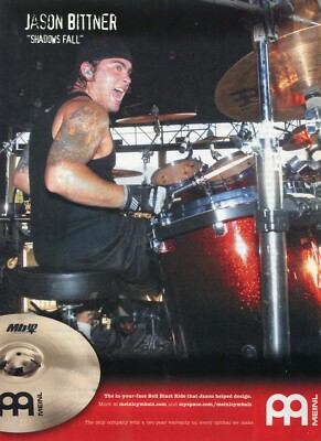 2006 Print Ad of Meinl MB10 Drum Cymbal w Jason Bittner of Shadows Fall