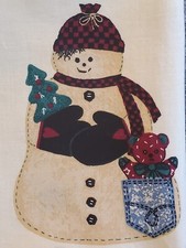 Snowman Fabric Craft Panel Peace In The Country Christmas winter Snow Man