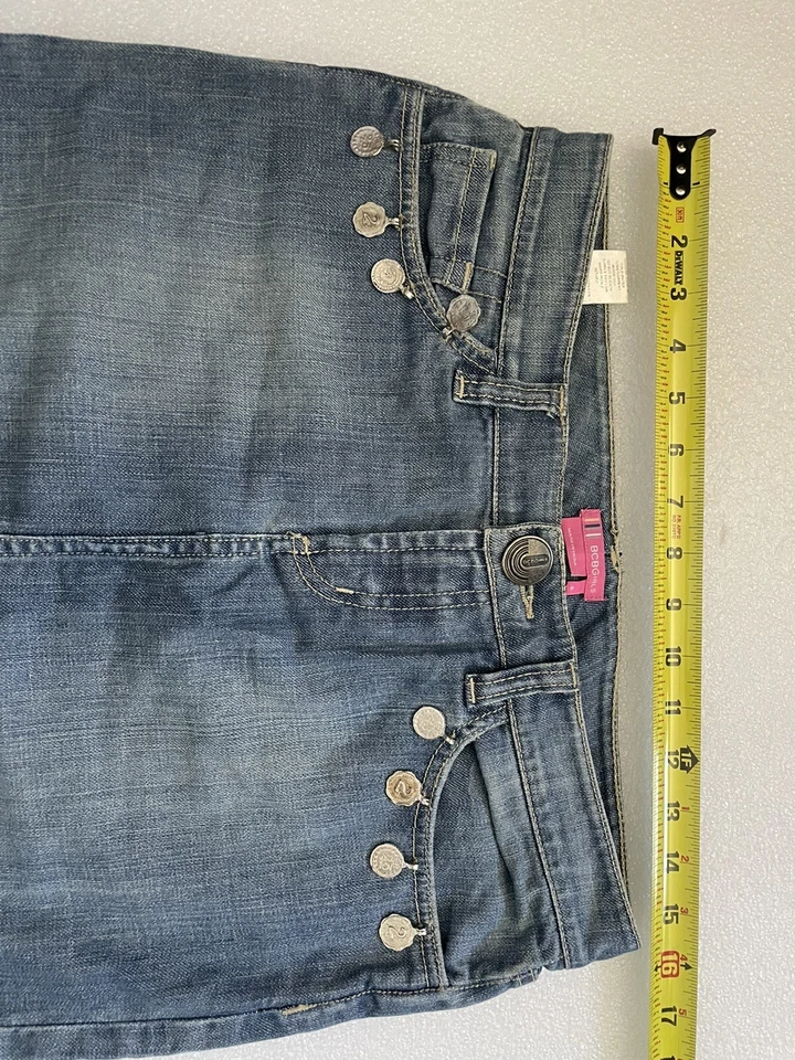 BCBG девочек женщин свет стирка выцветший синий джинсовой ткани медальоны/монеты юбка размер: 6 - Изображение 4 из 4