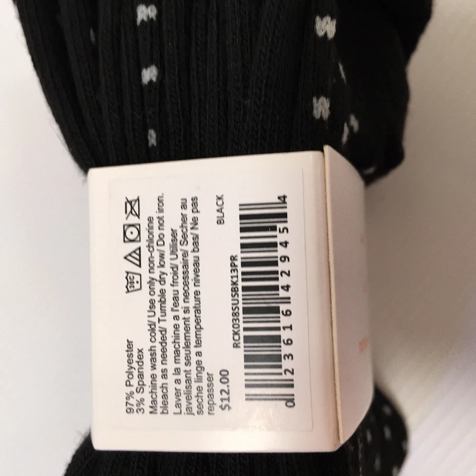 Calvin Klein 3 Pair Girls Dress Socks Black With Metalic Accents - Изображение 3 из 3