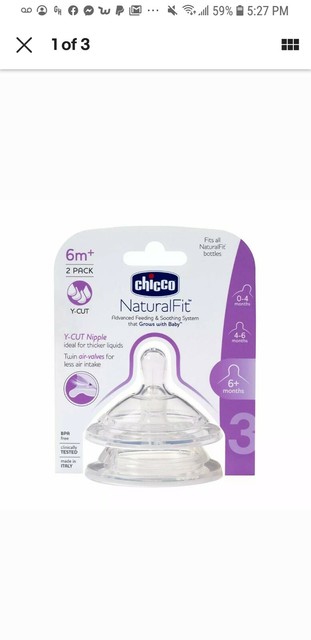 chicco bottle nipple sizes