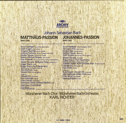 7LP Box Archiv BACH St.Matthew & St.John Passion RICHTER LEAR SEEFRIED TOPPER - Picture 2 of 3