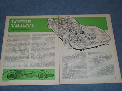 #ad 1964 Ford Powered Lotus Bodied Vintage Race Car info Article quot;Lotus Thirtyquot; $12.99