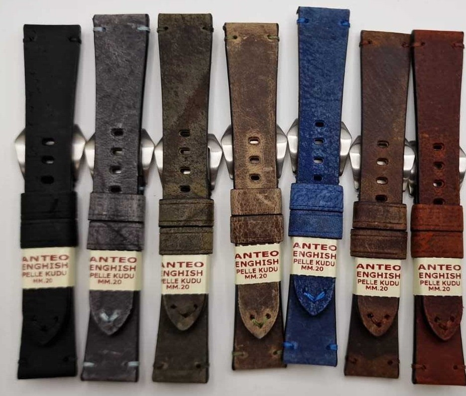 Genuine Leather English Kudu Vintage Cut Strap mm18/16 20/16 22/20