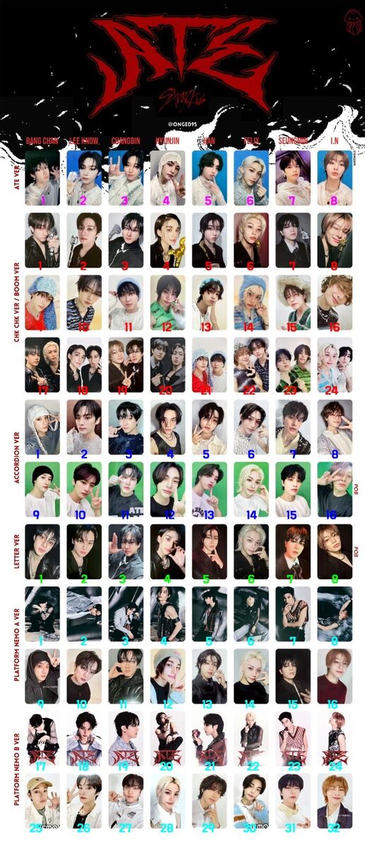 Stray kids 『ATE』 アコーディオン LETTER STRAY KIDS SKZ - ATE Album Official PHOTOCARD ACCORDION