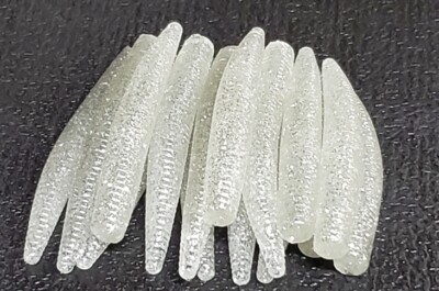 3' NED RIG WORM (ICE) HEAVY GARLIC 15 PAC  Drop Shot