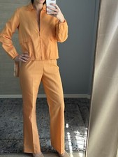 NOS Vintage 70s Woman  s Small 2 Piece Suit Peach Pants  Jacket