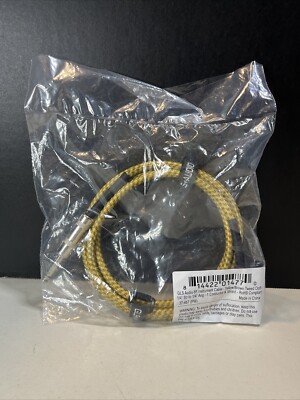 GLS Audio 6ft Instrument Cable Cord 1/4  - Yellow / Brown Tweed Cloth Cord