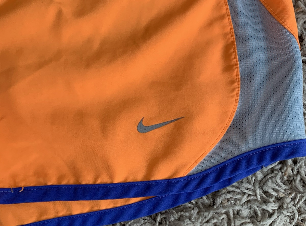 neon orange nike shorts womens