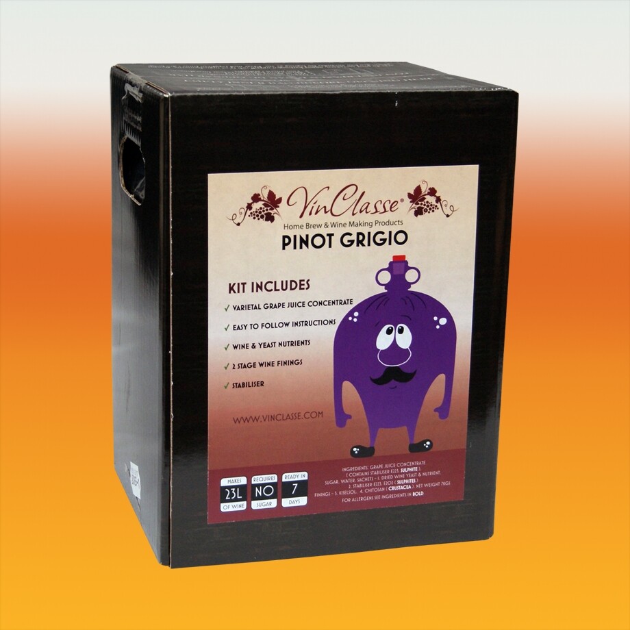 VinClasse Pinot Grigio 30 Bottle 7 Day Home Brew White Wine Ingredient Kit eBay