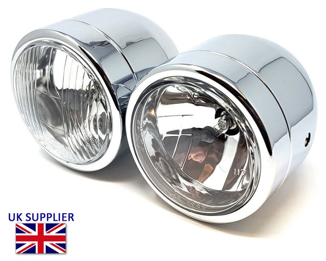 Dominator Headlight & Flyscreen Chrome Dual Twin for Honda