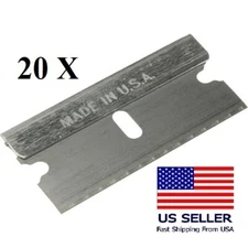  20 pc Razor Blades Single Edge Extra Sharp, Super Strong. MADE in USA!!