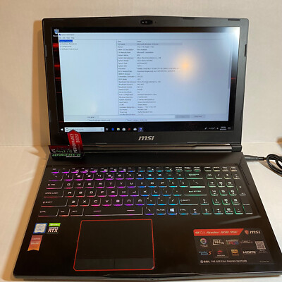 MSI GE63 Raider RGB 9SE Gaming Laptop GeForce RTX 2060, i7-9750H, 32GB RAM, SSD