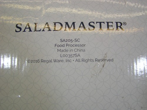 NEW SALADMASTER FOOD PROCESSOR SA205-SC IN OPENED BOX - Picture 7 of 9