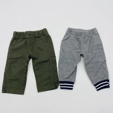 Carters Infant Boys Size 6 Months Lot of 2 Elastic Waist Jogger Sweatpants 654
