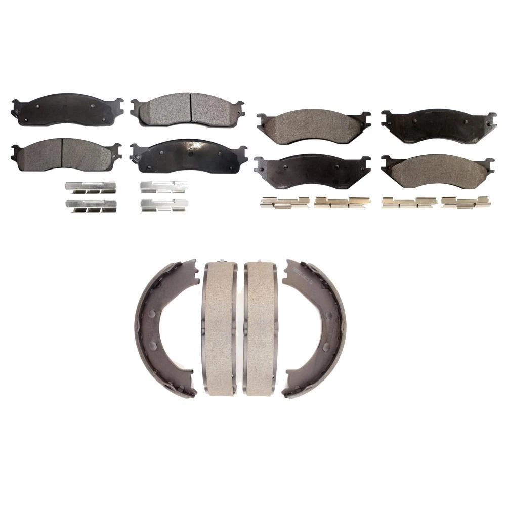 For Dodge Ram 1500 Front Rear Ceramic Brake Pads And Parking Shoes Kit