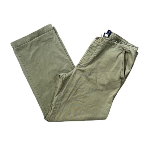 Early 00's GAP Khaki Green Cotton Straight Leg Chino Khaki Trousers Large - Afbeelding 1 van 8