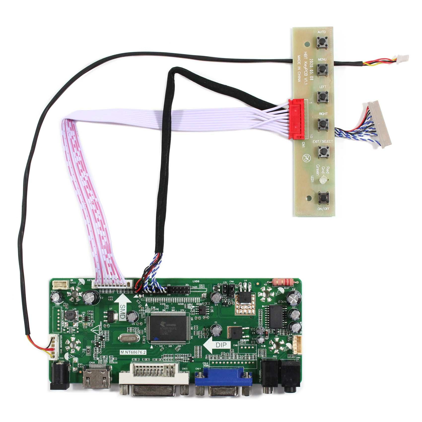 HD VGA DVI LCD Controller Board M.NT68676 For 7 in G070Y2-L01 800x480 LCD