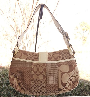 Coach F12316 Vintage Soho Brown Signature C Canvas Patchwork