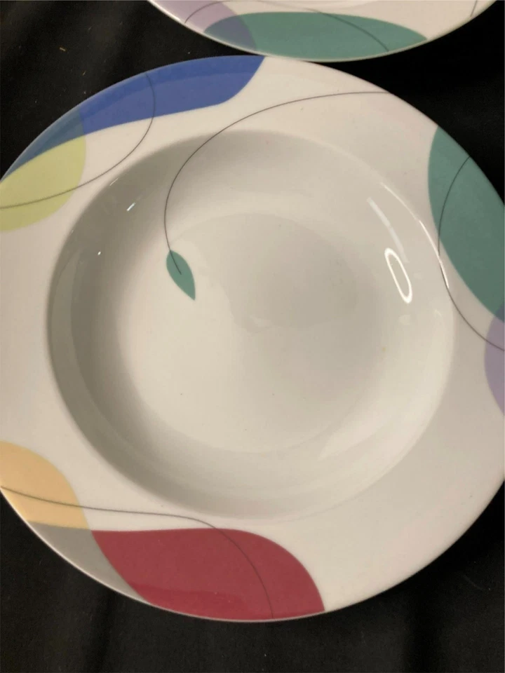 4)  MIKASSA  MONDO   SALAD / SOUP BOWLS  RIMMED      VGC - Image 2 of 4