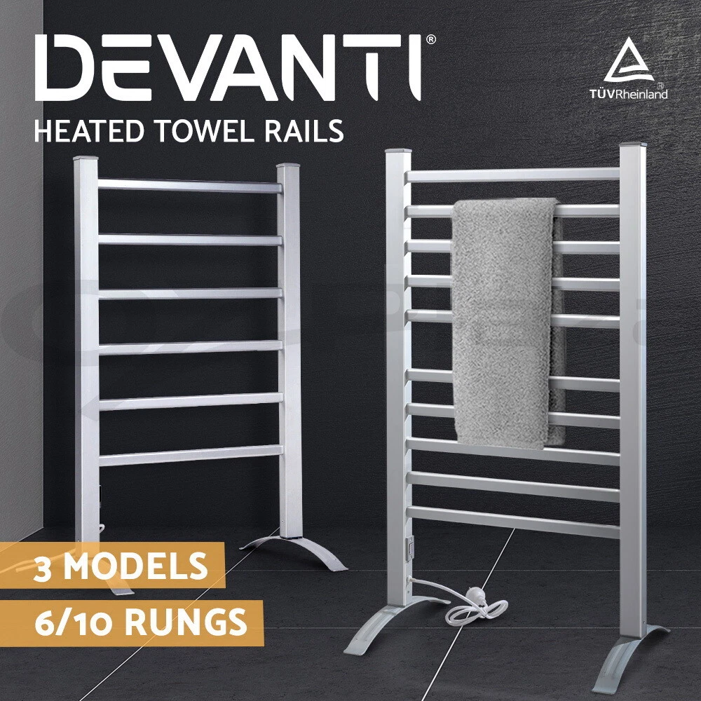 Devanti Heated Towel Rail Rack Bathroom Electric Rails Warmer Clothes 3  Models | eBay