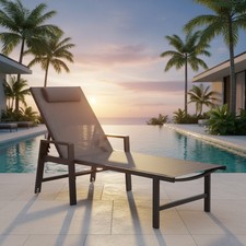 Sonnenliege Aluminium Garten 200KG & Rollen Relaxliege wetterfest Anthrazit ☀️