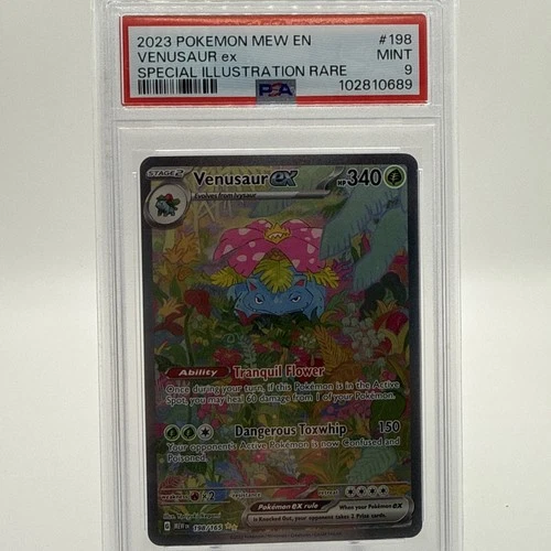 2023 POKEMON MEW EN-151 SPECIAL ILLUSTRATION RARE #198 VENUSAUR EX PSA 9