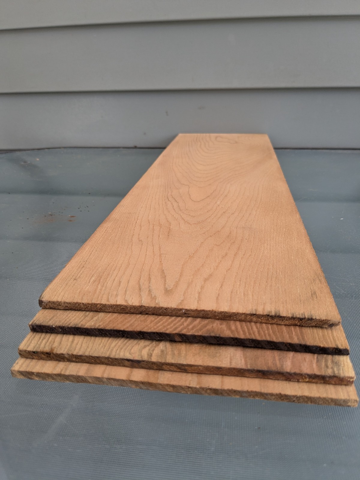 4 Thin Antique Old Growth Poplar Wood Panels 21" X 5 X 3/16" Lumber Lot X79