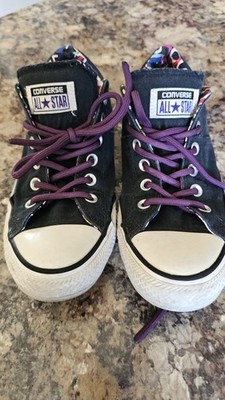 Converse All Star Multicolor Canvas Low Top Lace-Up Sneakers Rubber Outsole