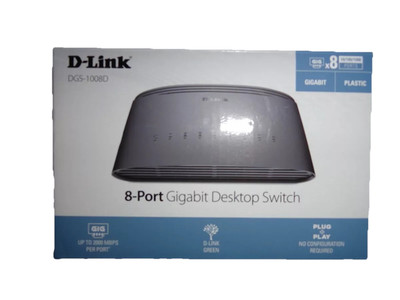 D-Link DGS-1008D 8-Port Gigabit Switch bis zu 2000Mbit/s schwarz Neu