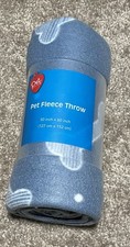 Pet Central Pet Fleece Throw 50x60 Inch Polyester Blue