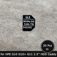 20pcs of P65195 3.84TB NVMe SSD caddy label sticker for HP G10 G11 2.5'' tray