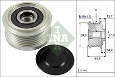 Ina Overrunning Alternator Clutch Pulley For Chevrolet Opel Vauxhall Astra As...