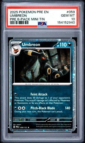 2025 POKEMON PRE EN-PRISMATIC EVOLUTIONS #059 UMBREON PSA 10