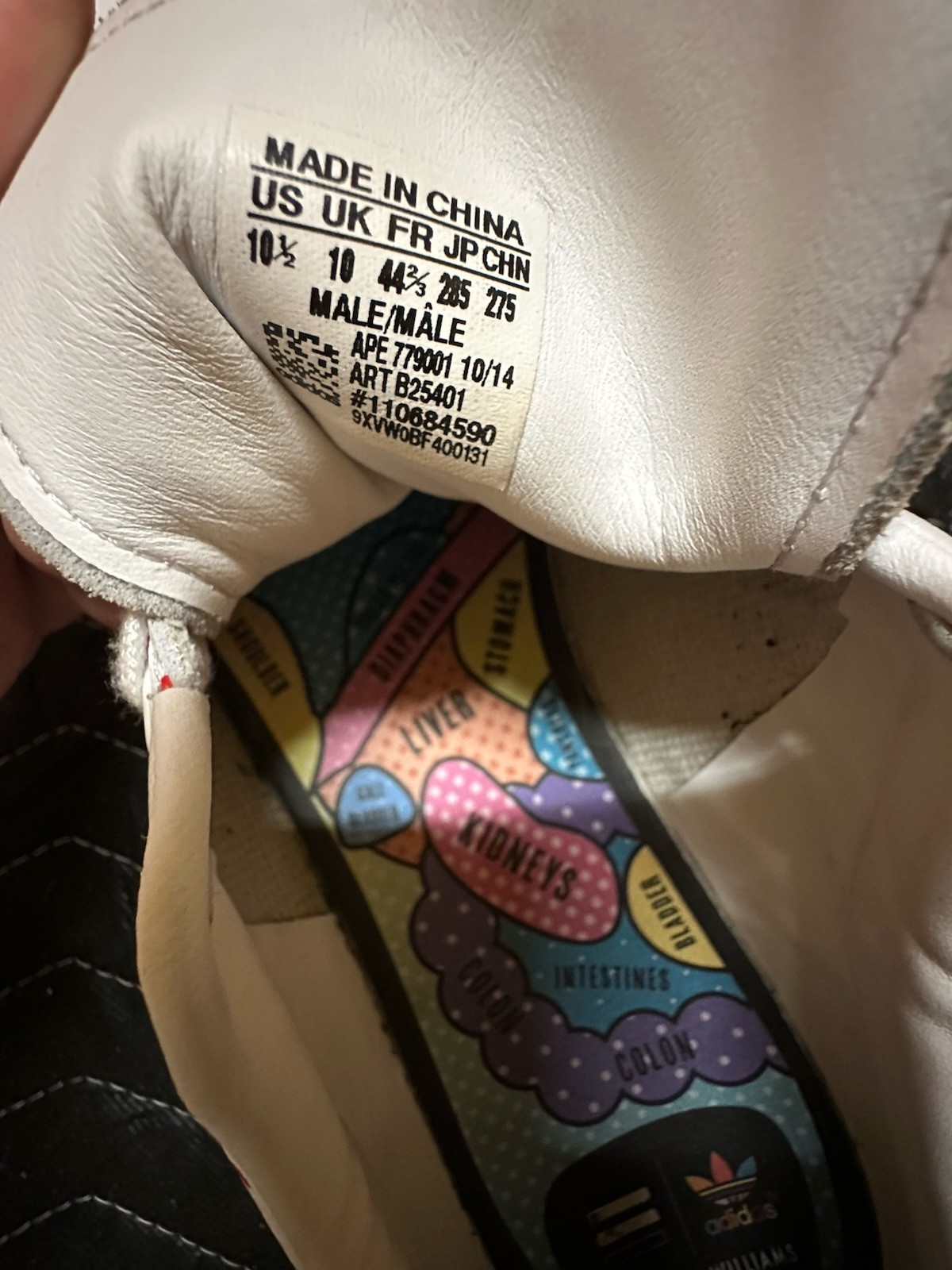 Used / Worn Adidas Stan Smith Pharrell Polka Dot Shoes Red / White Size 10.5 Men