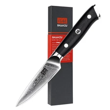 SHAN ZU 4 Inch Paring Knife Japanese Steel Damascus Professional Kitchen Knives