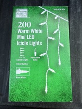 Home Accents Holiday 200 Ct Lights Warm White Mini LED Icicle Light Set 17.5 Ft