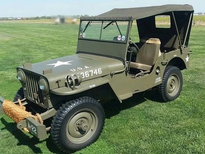 STITCHED CANVAS SOFT TOP FOR JEEP WILLYS MB GPW CJ3B M38 BROWN OD