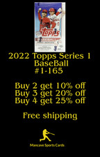 2022 Topps Series 1 #1-#165 complete your set