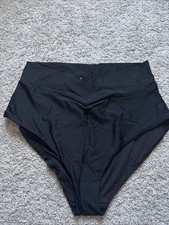 Aerie Women's High Cut Cheeky Bikini Bottom Black Size XL