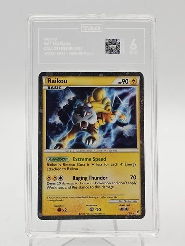 RAIKOU 2011 POKEMON CALL OF LEGENDS #SL9 SECRET RARE SHINING TAG 6 Q5380