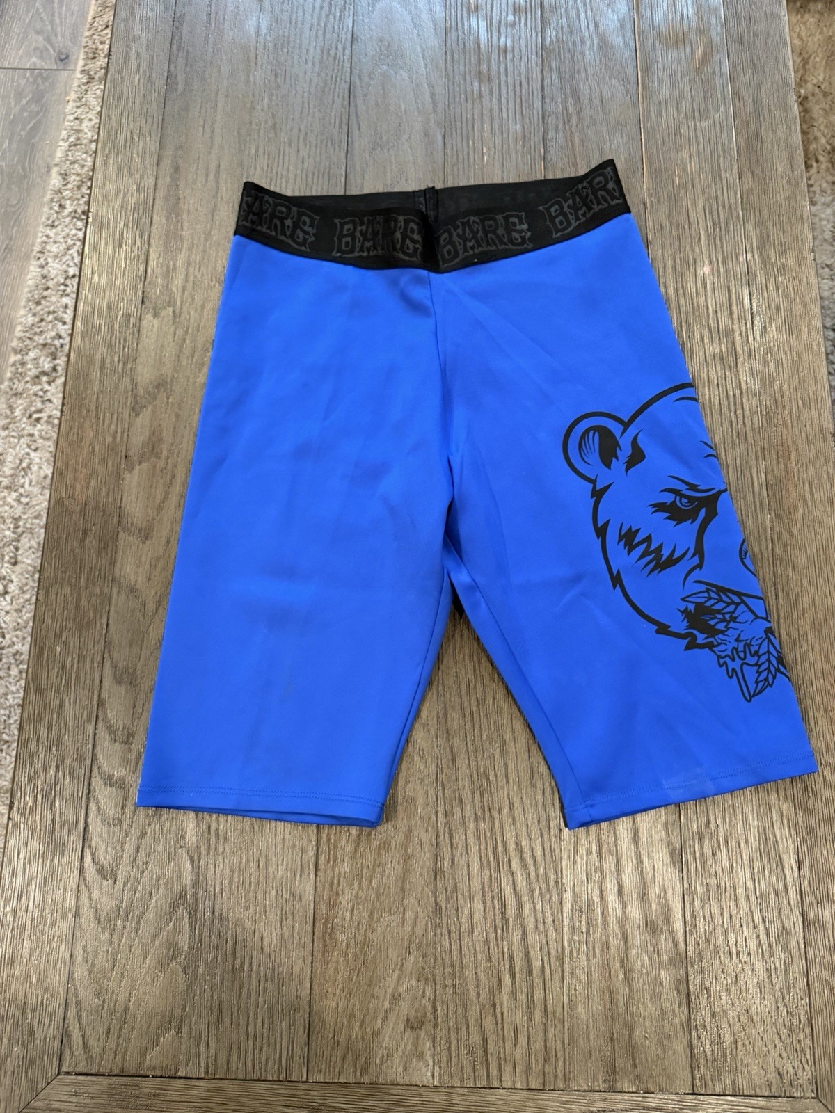 Mens Bare Bears Compression Shorts 7v7 Football Spandex Half Tights Blue L